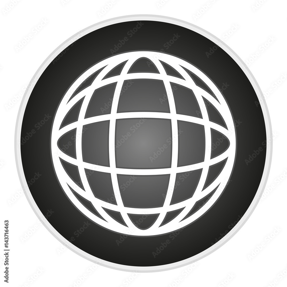 Poster vector image button with a global network
