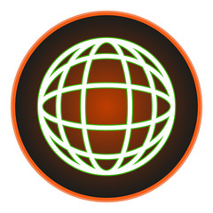 vector image button with a global network