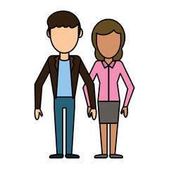 couple people relationship faceless vector illustration eps 10