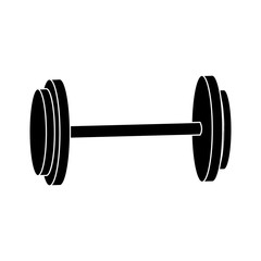 dumbbell or barbell weights icon image vector illustration design black and white