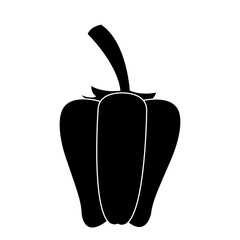 bell pepper vegetable icon image vector illustration design black and white