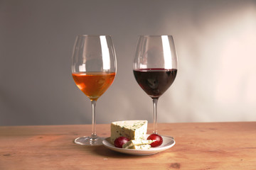bottle of wine and glass on the table