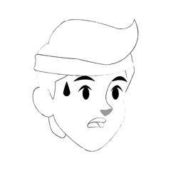 young man sweating sport icon image vector illustration design   simple sketch line