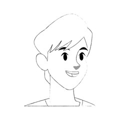 young handsome man face icon image vector illustration design  simple sketch line