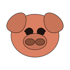 pig cute animal cartoon icon image vector illustration design 