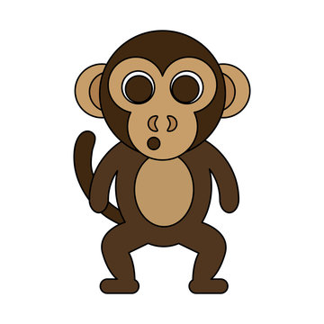 monkey cute animal cartoon icon image vector illustration design 