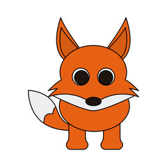 Obraz premium fox cute animal cartoon icon image vector illustration design 