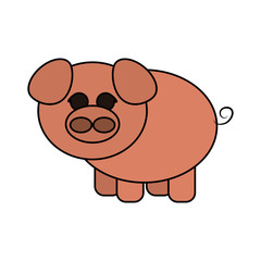pig cute animal cartoon icon image vector illustration design 