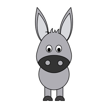 donkey cute animal cartoon icon image vector illustration design 