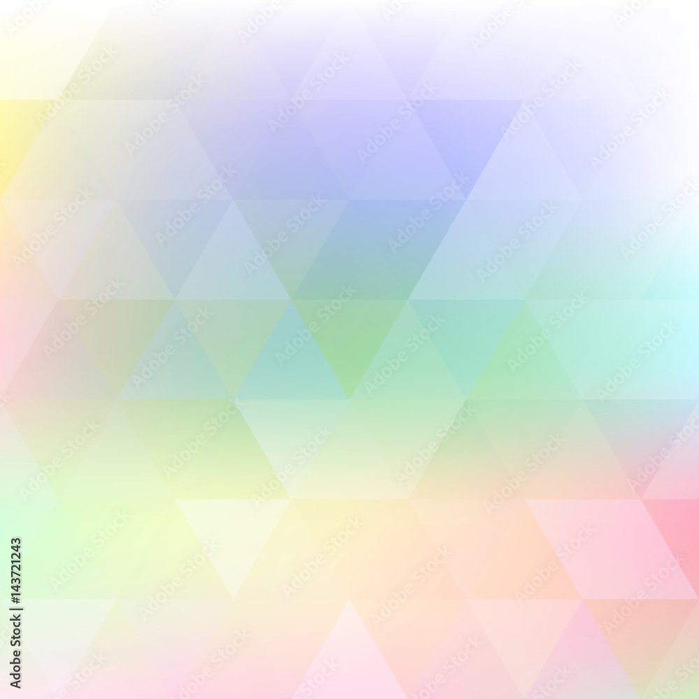 Aufkleber Blurred pastel color background with triangles. Vector pattern