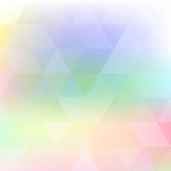 Blurred pastel color background with triangles. Vector pattern