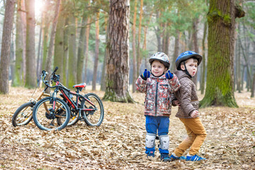Kids resting after biking