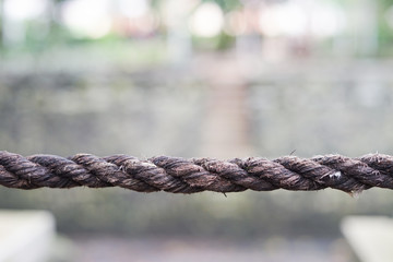 Real big rough and tough rope closeup selective focus