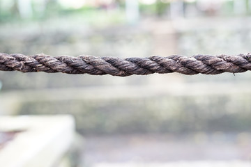 Fototapeta premium Real big rough and tough rope closeup selective focus