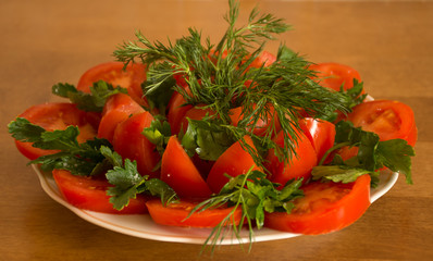 chopped tomatoes with herbs