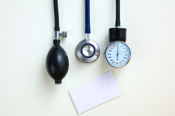 Blood pressure meter medical equipment isolated on white