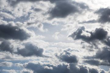 Spring cloudy sky, the space in the center of the image