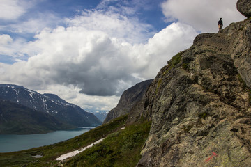 Naklejka na ściany i meble Besseggen in Jotunheimen National Park In Norway
