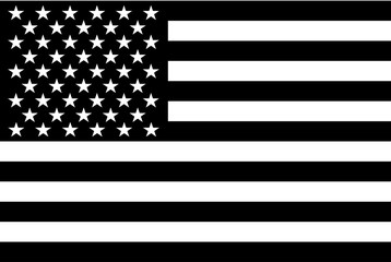 Obraz premium Black and white American flag.