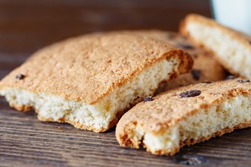 cracked biscuits close-up