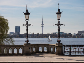 brigde at the Binnenalster, Hamburg, Germany