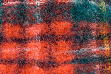 Red plaid wool fabric background