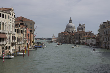 Naklejka premium Cityscape image of Grand Canal and Basilica Santa Maria della Salute. Venice