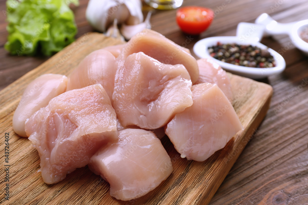 Canvas Prints Raw chicken meat, closeup