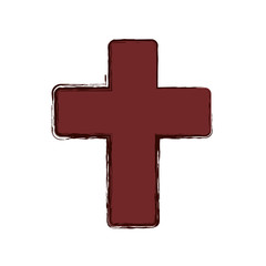 Obraz premium Christianity cross symbol icon vector illustration graphic design