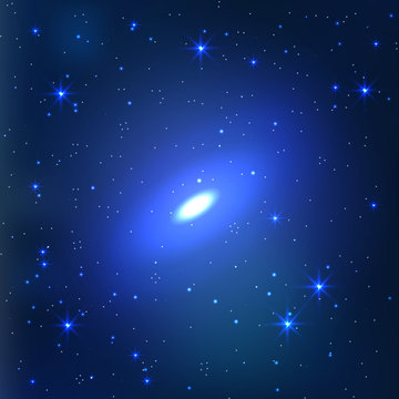 Space galaxy vector background. Realistic illustration