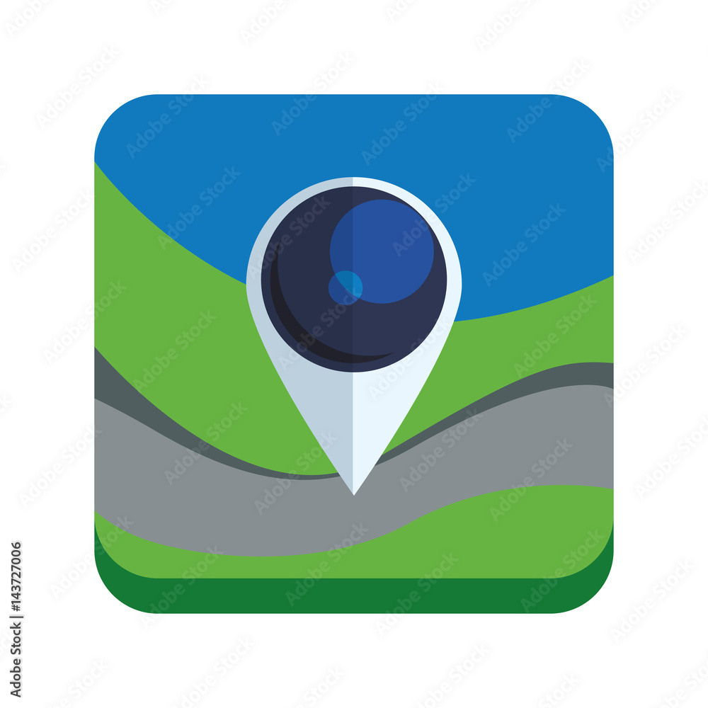 Poster map pointer app icon vector illustration graphic design