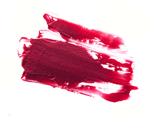 lipstick smudge isolated white background 