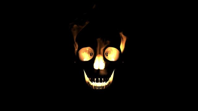 burning skull, animation loop