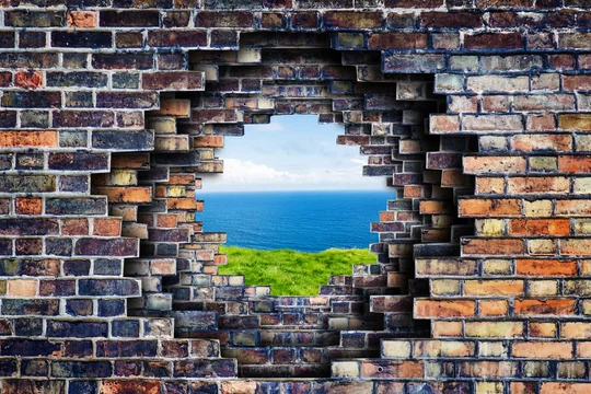 broken wall portal Stock Photo | Adobe Stock