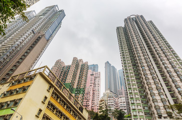 Fototapeta na wymiar skyscrapers in Kowloon, Hong Kong