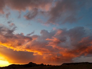 sunset over mountains