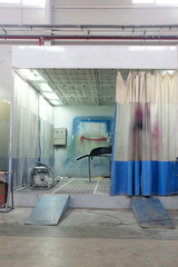 paint booth in car bodu shop