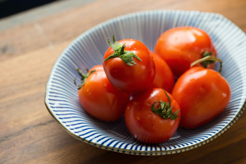 Slices of tomatoes. Chopped tomatoes.Fresh tomatoes Healthy food concept. Close up. Selective focus