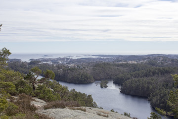 View over the city of Kristiansand in the southern part of Norway.