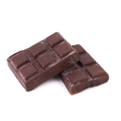 Chocolate bar on white background