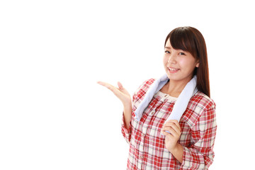 パジャマ姿の女性