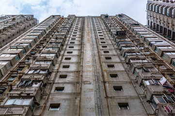 facade of an apartment building in Hong Kong