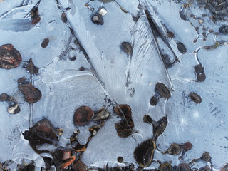 Texture of ice and stones.