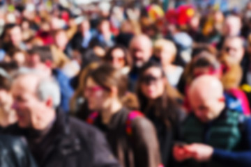 crowd of people out of focus