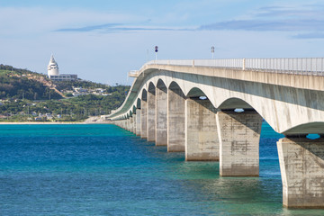 沖縄の青い海と橋　古宇利大橋 Kouri Bridge