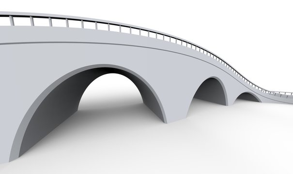 Fototapeta 3d illustration architecture bridge