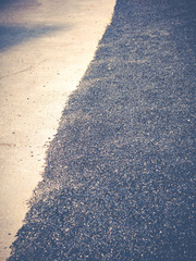 Close up asphalt road repair