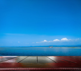 tabletop with sea