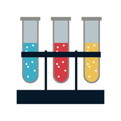 test tubes icon over white background. colorful design. vector illustration