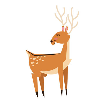 deer animal icon over white background. colorful design. vector illustration